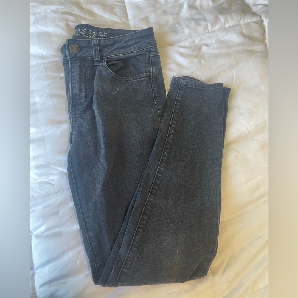 American Eagle Outfitters Super Stretch Black Jeans/Size 4 Short/High Rise